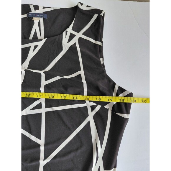 Tommy Hilger Black W/White Lines Straight Dress Size 10 - Picture 6 of 8